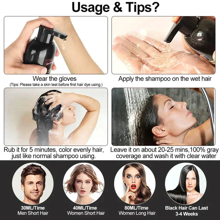 HERBAL HAIR DYE UNISEX SHAMPOO 3 IN 1 (BUY 1 GET 1 FREE)- BLOSDREAM
