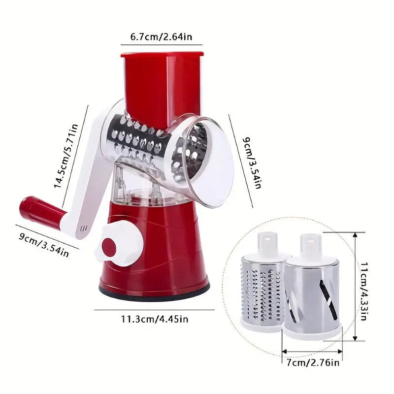 ROTARY DRUM VEGETABLE GRATER & SLICER