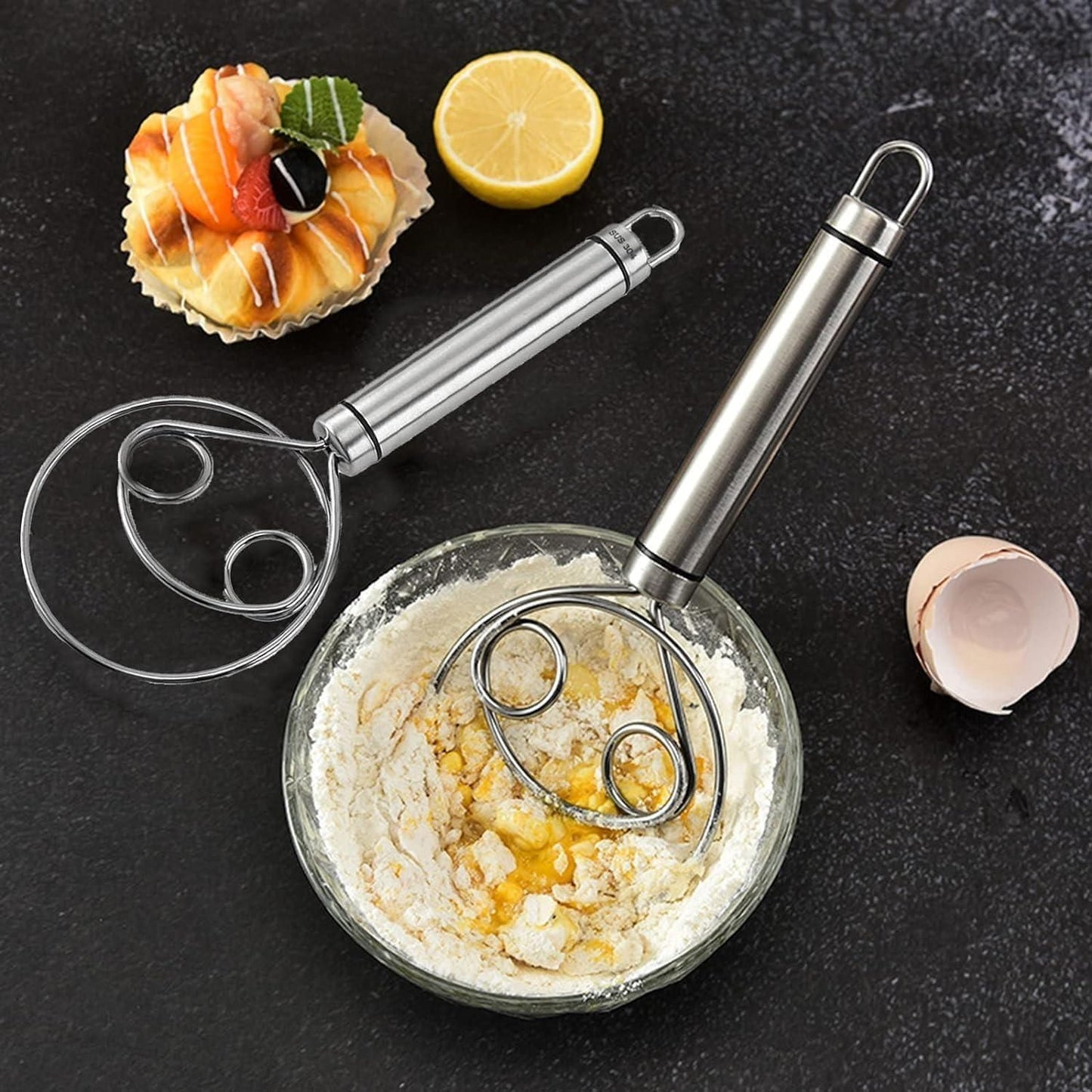 Dishwasher Safe Danish Dough Whisk (Pack of 2)