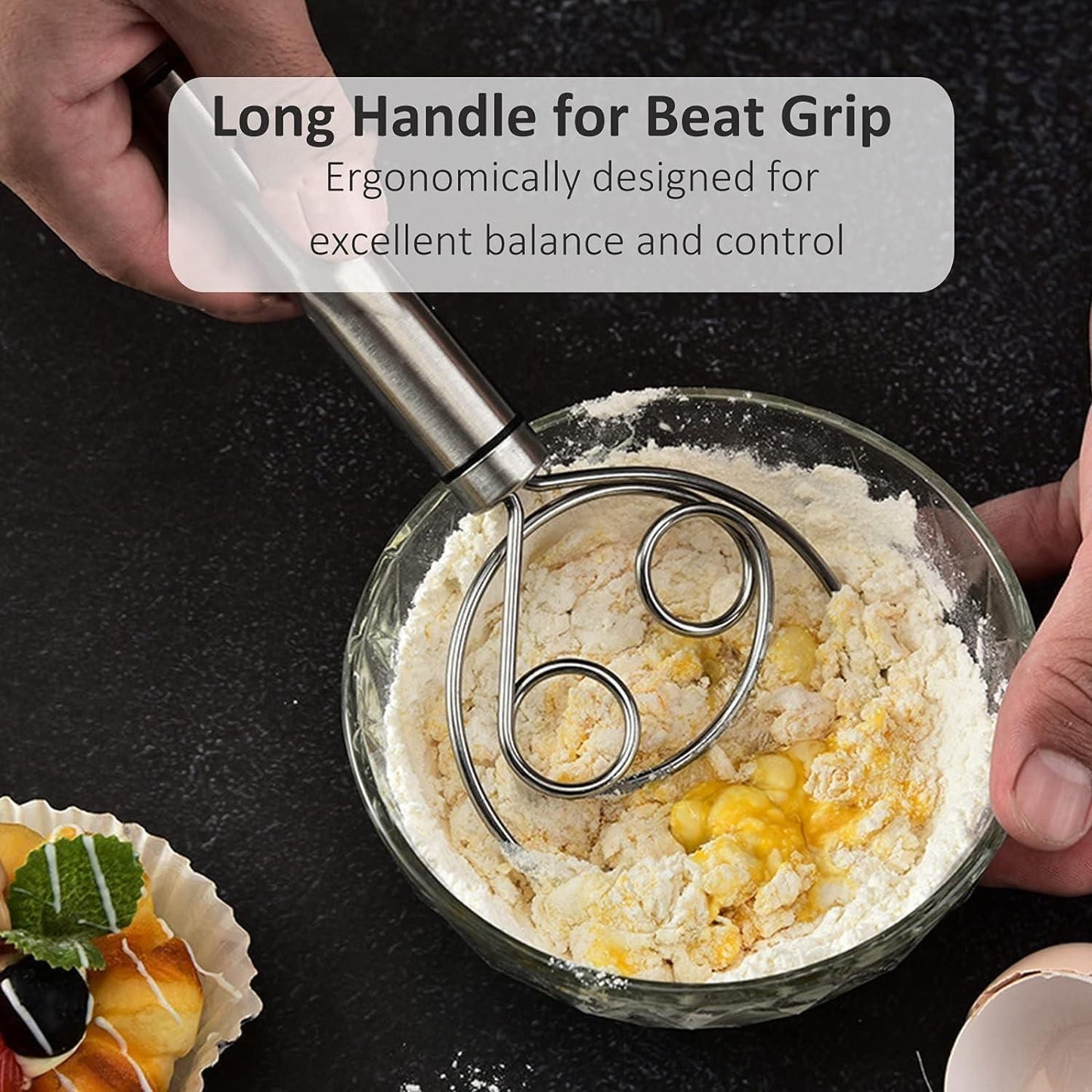 Dishwasher Safe Danish Dough Whisk (Pack of 2)