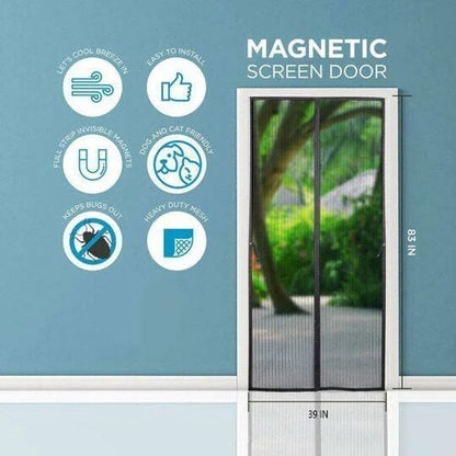 Door Curtain-Mesh Screen Net Home Magnetic Foldable Anti Mosquito Door Curtain